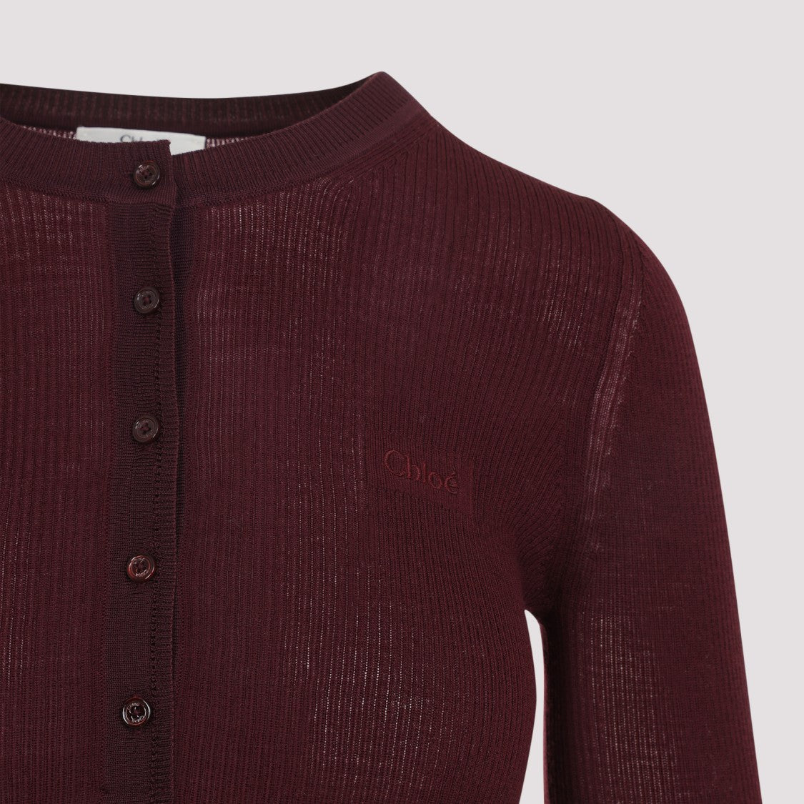 Chloé Burgundy Wool And Silk Pullover
