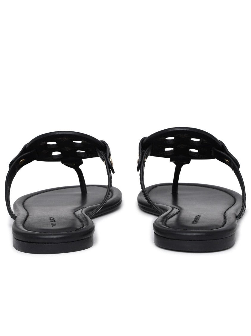 Tory Burch Miller' Black Leather Flip-Flops