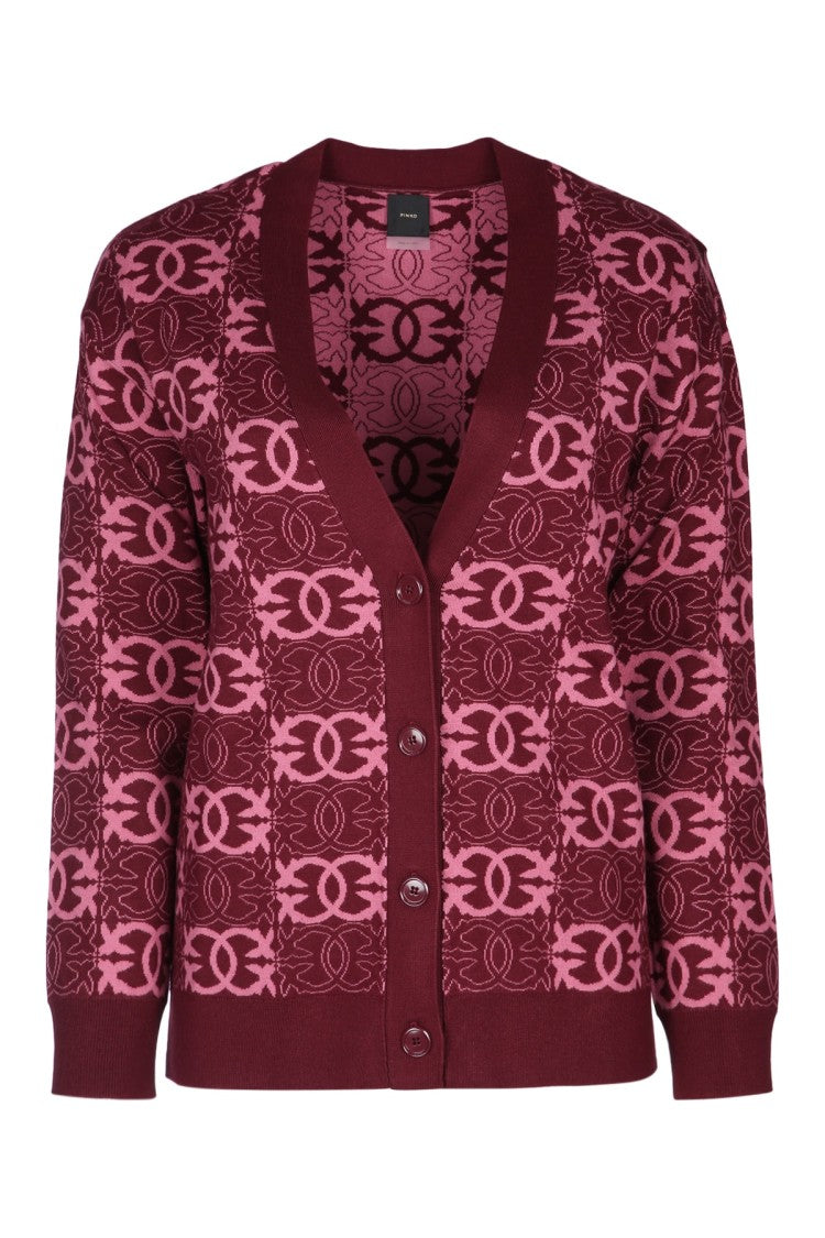 Pinko Geometric Pattern Cardigan With V-Neckline