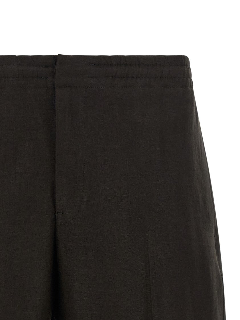 Zegna Linen Pleated Bermuda Shorts