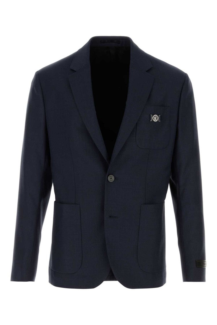 Versace Dark Blue Wool Blazer