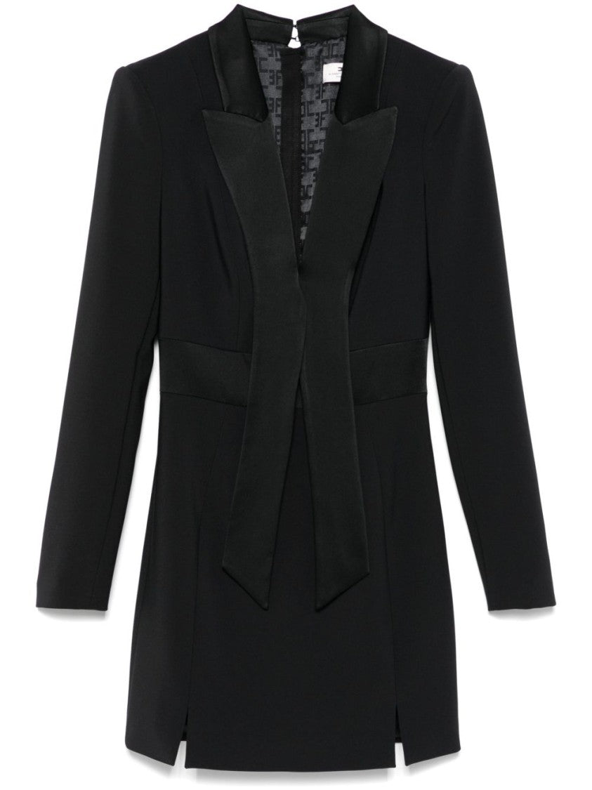 Elisabetta Franchi Tailored Black Dress With V-Neckline