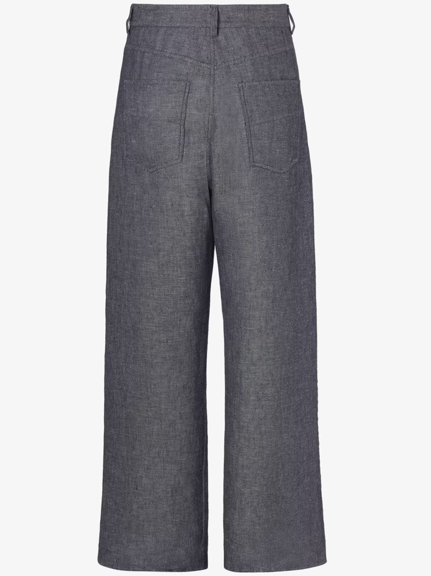Fendi Relaxed Light Denim Grey Wide-Leg Jeans