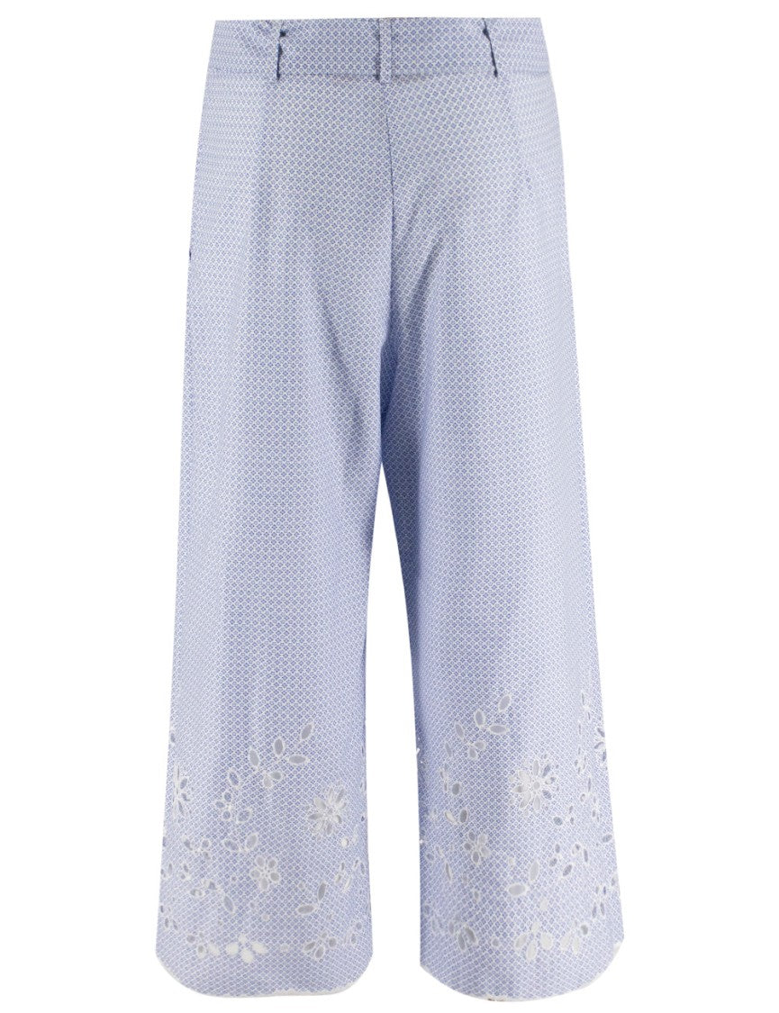 Ermanno Scervino Trousers With Intricate Floral Lace Detailing