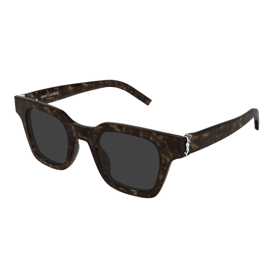 Saint Laurent Tortoiseshell Square Frame Sunglasses With Metallic Detail