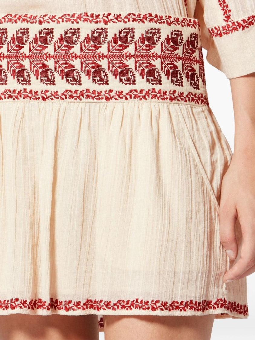Isabel Marant Étoile Picadilia Embroidered Cotton Skirt