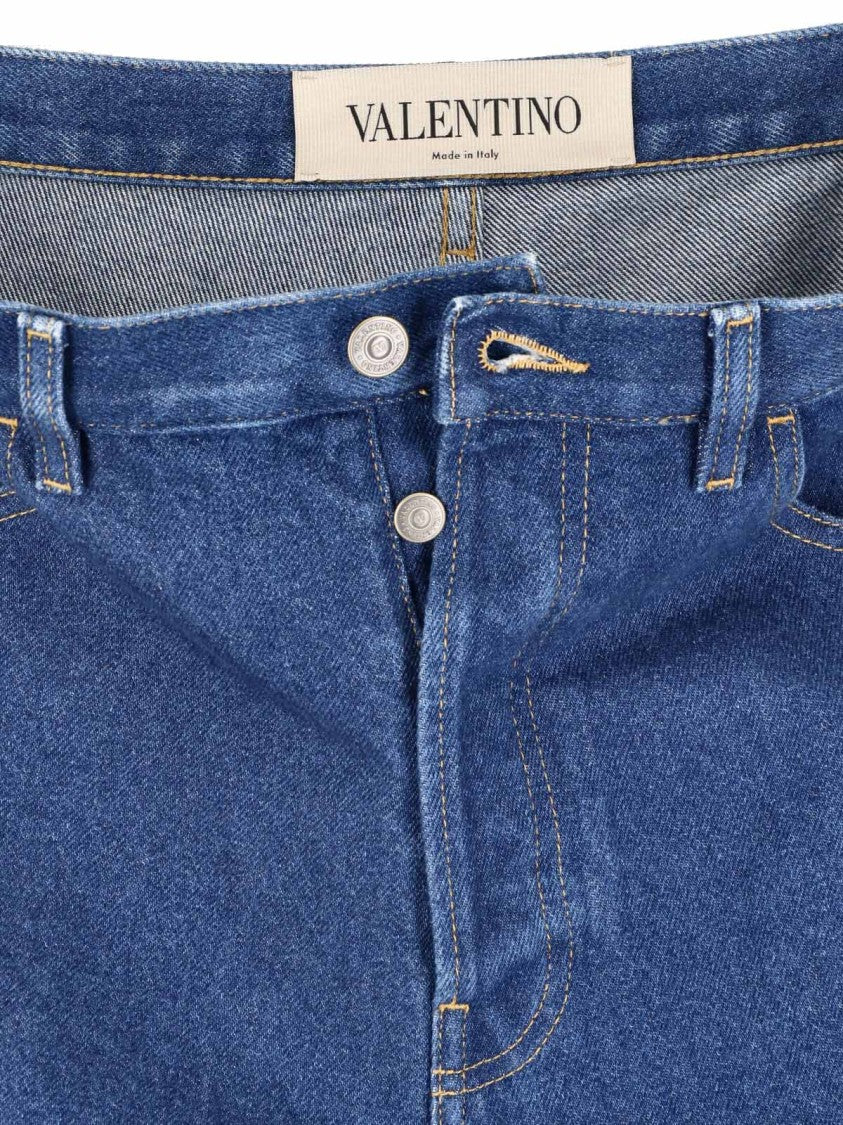 Valentino Blue Vgold High Waist Denim Jeans