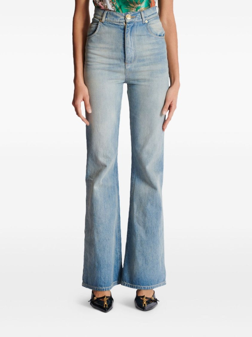 Balmain Light Blue Stonewashed Denim Jeans