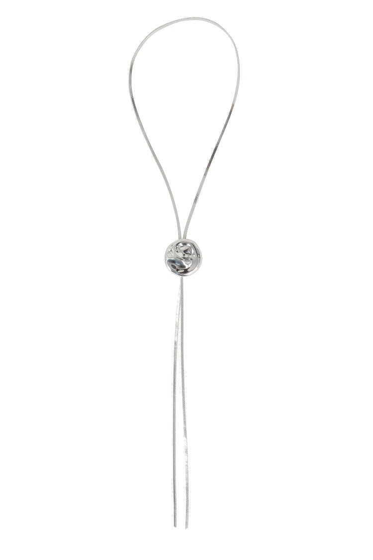 Federica Tosi Abstract Silver Pendant Necklace With Flexible Chain