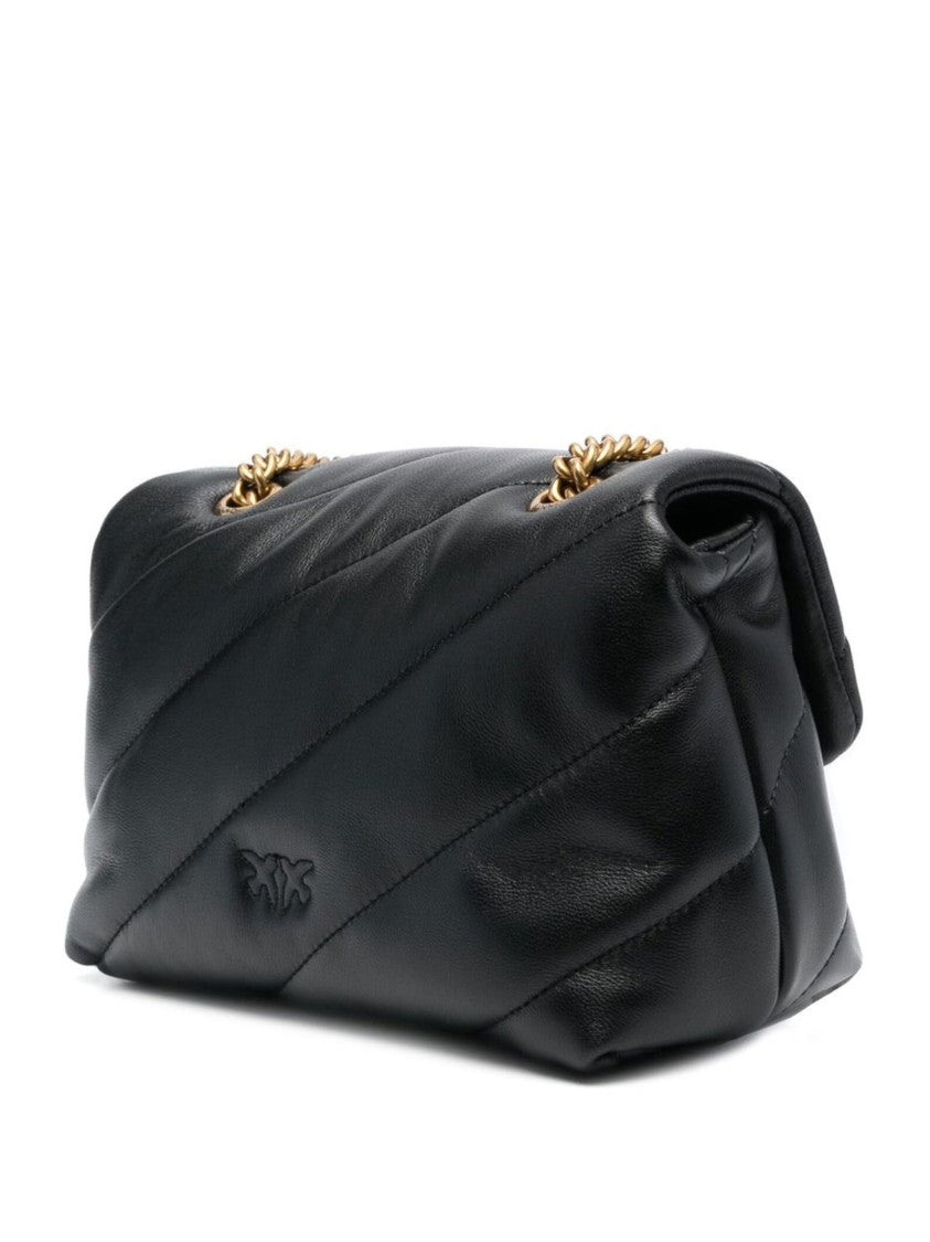 Pinko Love Puff Mini Quilted Leather Satchel