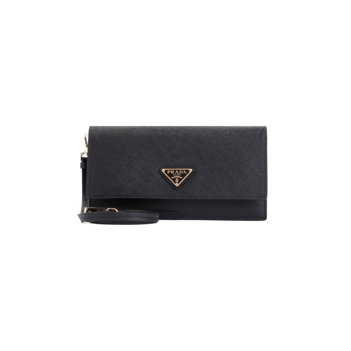 Prada Rectangular Mini Pouch In Black Saffiano Leather