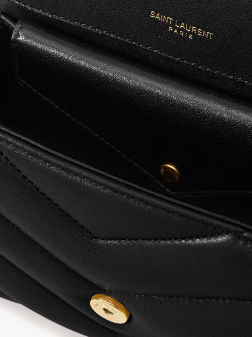 Saint Laurent Loulou S Quilted Chevron Chain Shoulder Bag