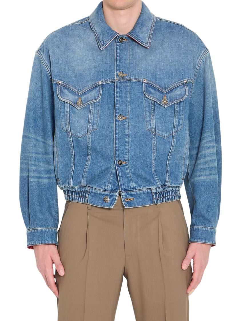 Versace Light Blue Red Insert Shirt