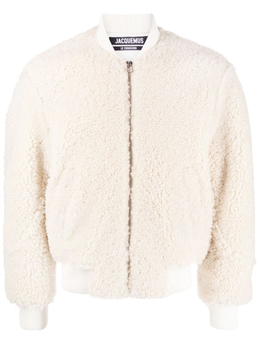Jacquemus Off-White Shearling Bomber Jacket