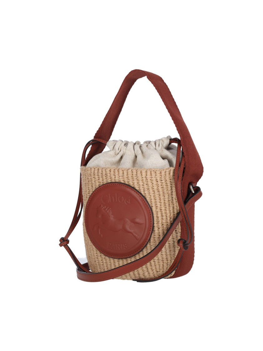 Chloé Raffia Bucket Bag With Leather Accents