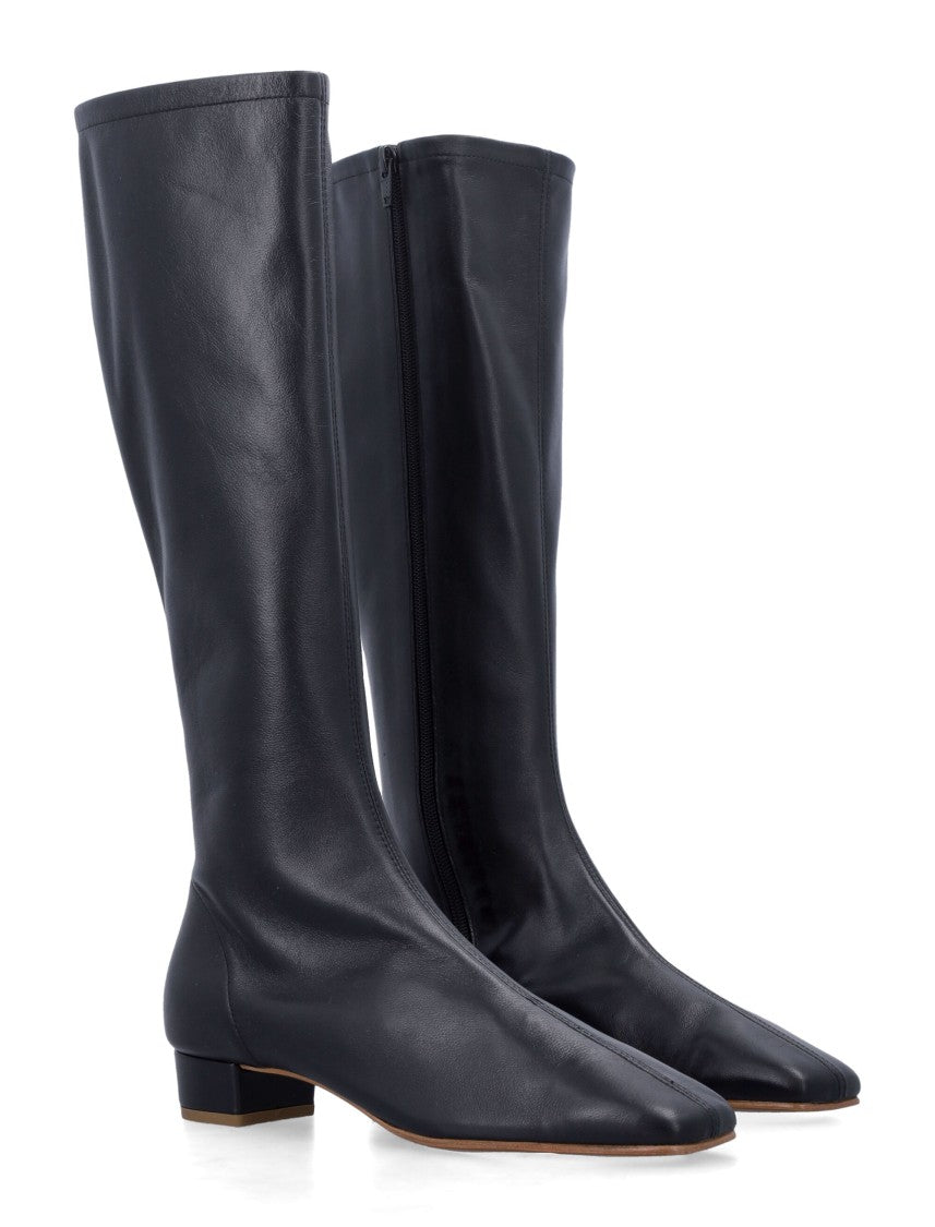 By Far Black Edie Knee-High Lambskin Boots