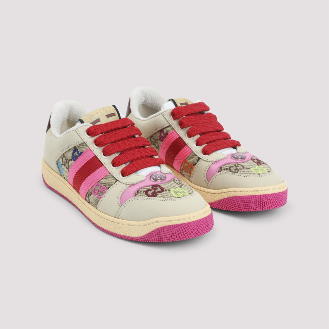 Gucci Low-Top Sneakers With Signature Pattern And Accent Details