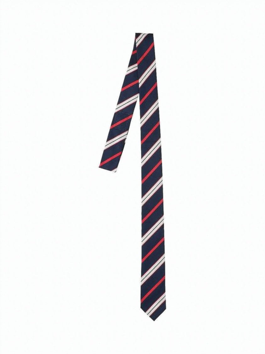Thom Browne Multicolor Stripe Pattern Slim Neck Tie