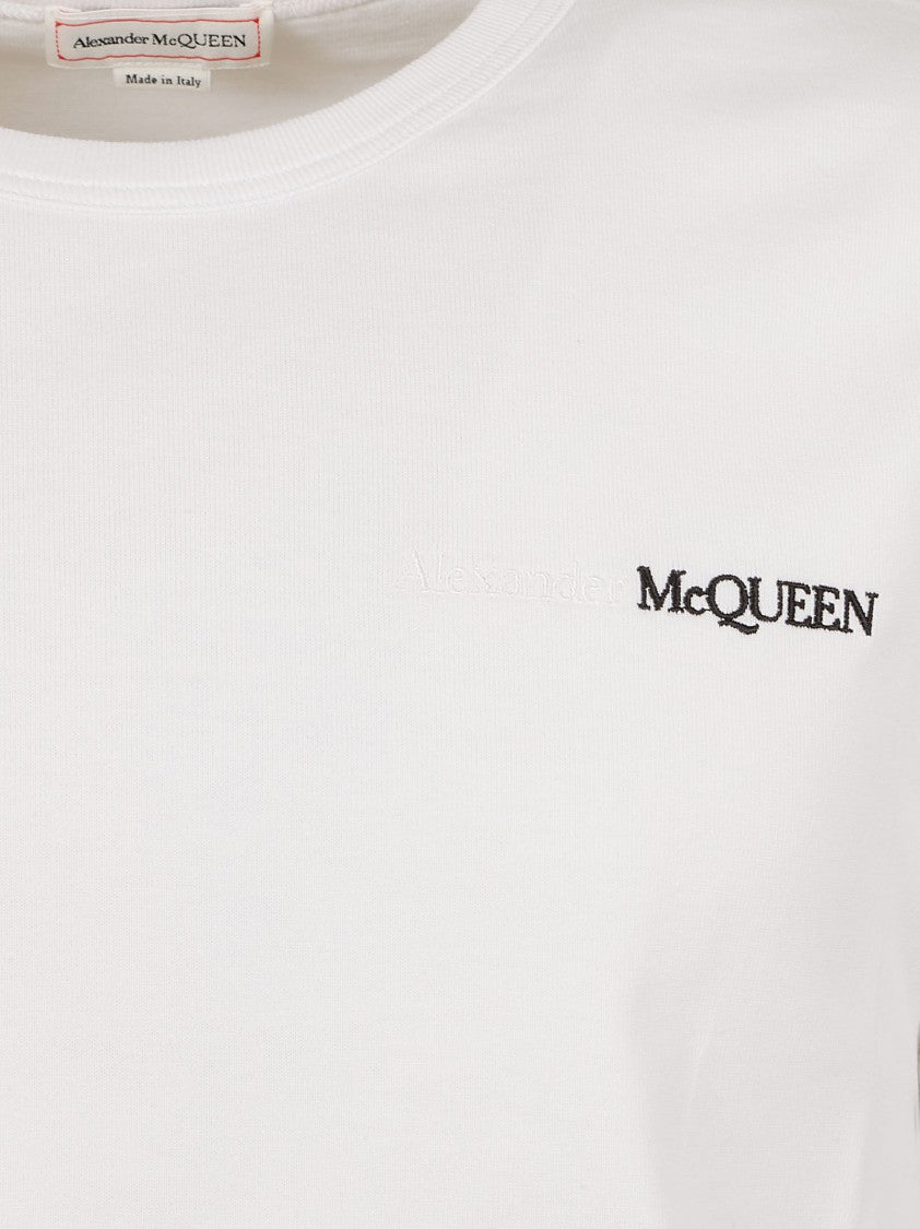 Alexander Mcqueen Classic Crew Neck T-Shirt With Embroidered Logo
