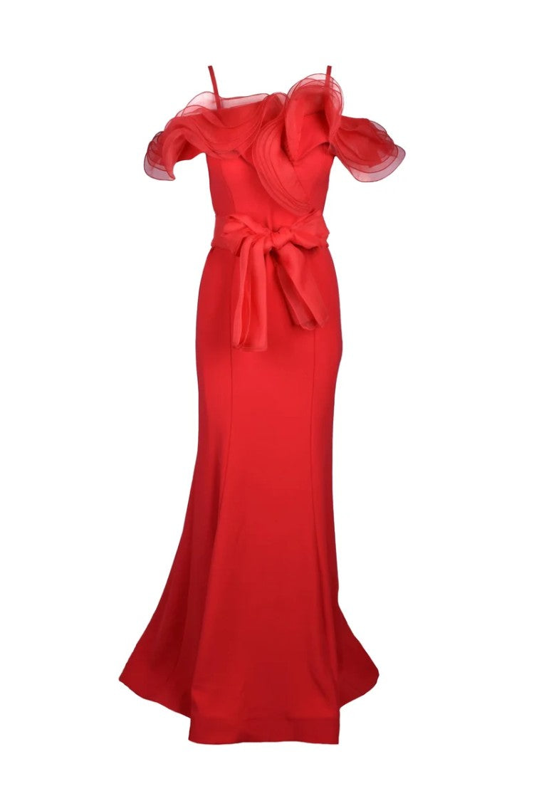 Loren Luxury Long Mermaid Dress - Red