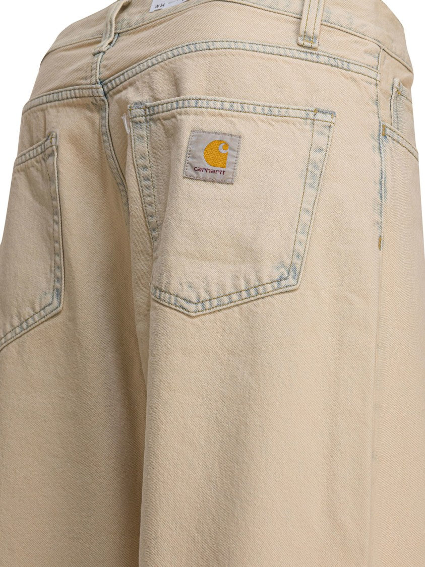 Carhartt Wip Wide-Fit Mid-Rise Jeans In Worn Beige
