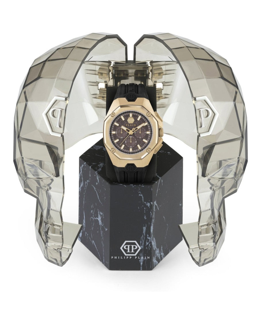Philipp Plein Octagonal Chronograph Timepiece With Ip Yellow Gold Case