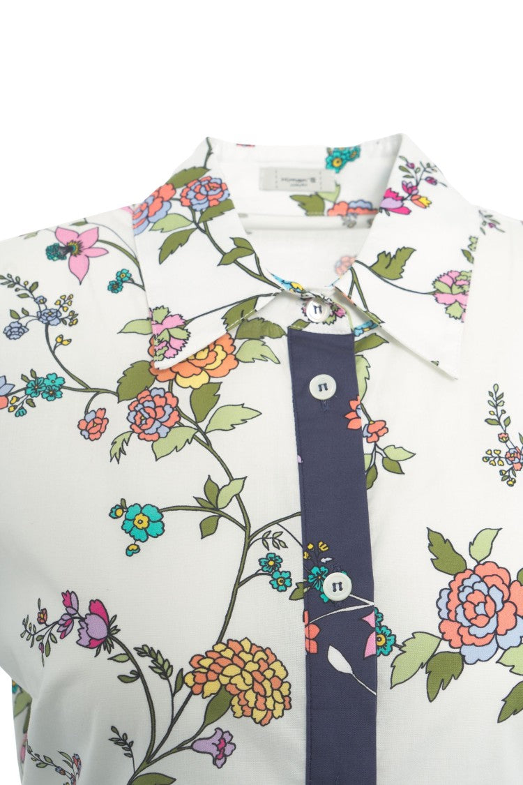 Himons Floral Print Chemisier Dress With Relaxed Fit