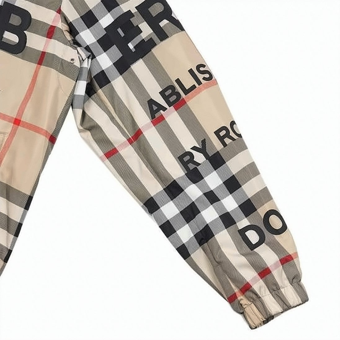 Burberry Hooded Lightweight Jacket With Classic Check Pattern