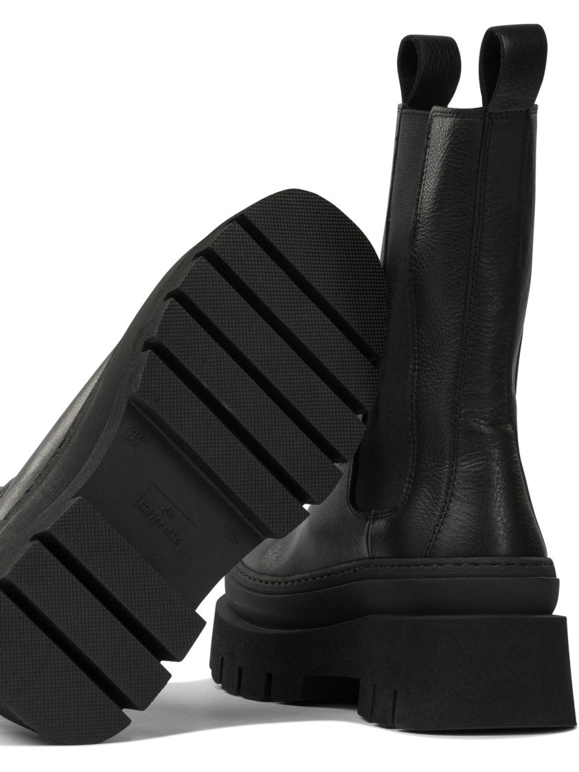 Copenhagen Black Calf Leather Ankle Boots