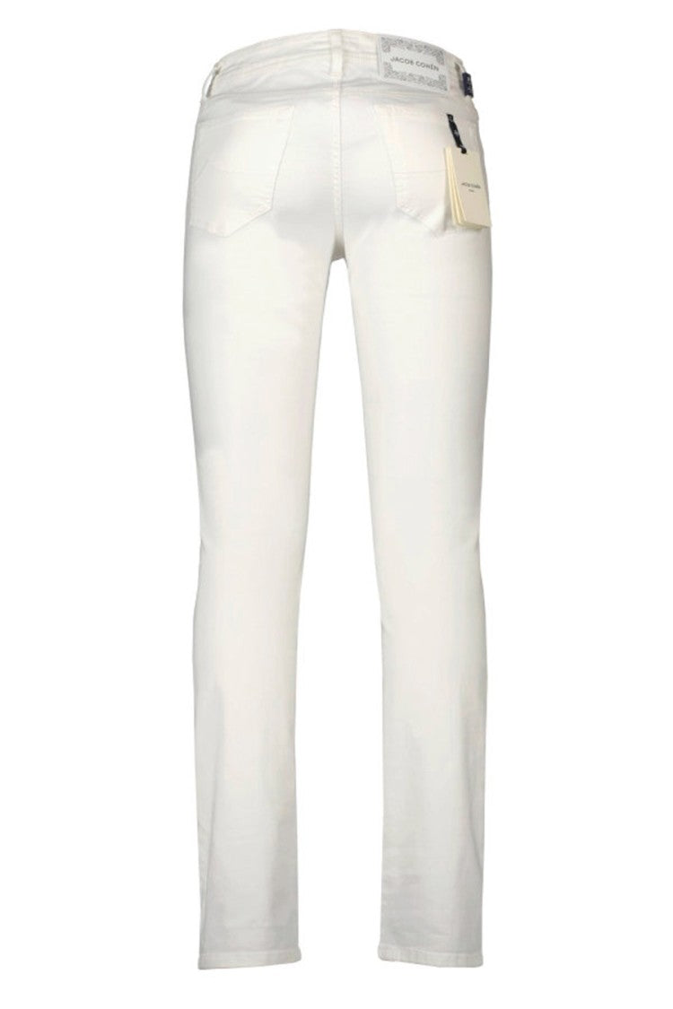 Jacob Cohen White Slim-Fit Five-Pocket Cotton-Blend Pants