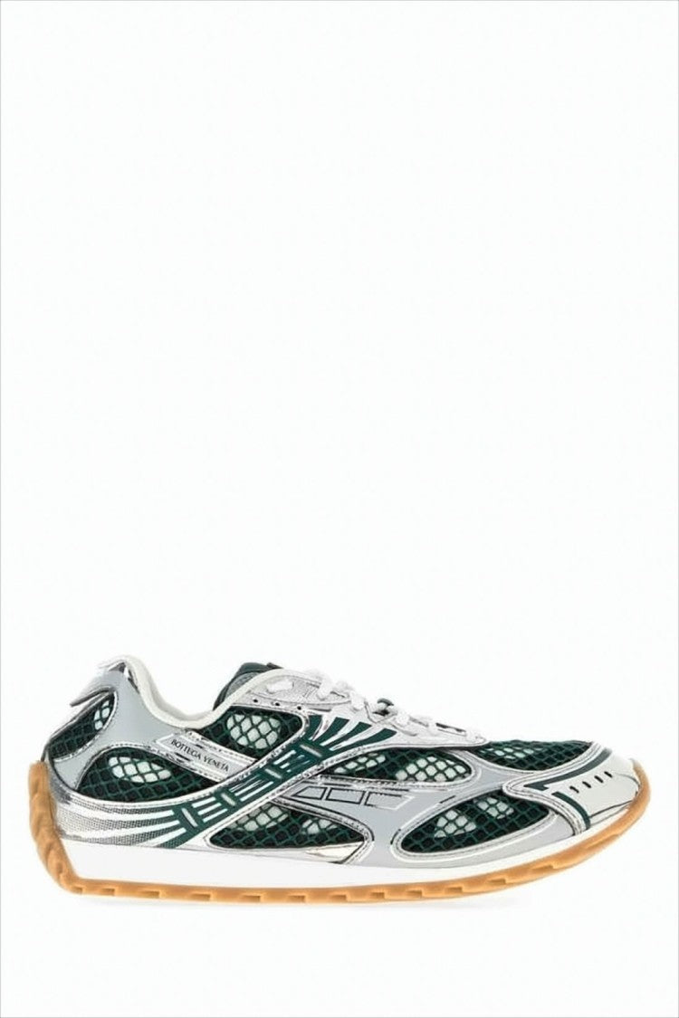 Bottega Veneta Futuristic Mesh Sneakers With Calf Leather Accents