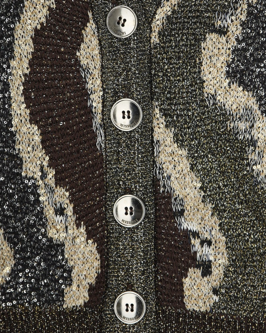 Missoni Boxy Cardigan With Multicolor Sequins