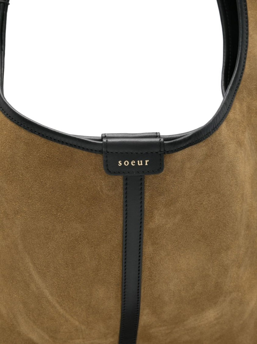 Soeur Brown Lamb Leather Shopper Bag