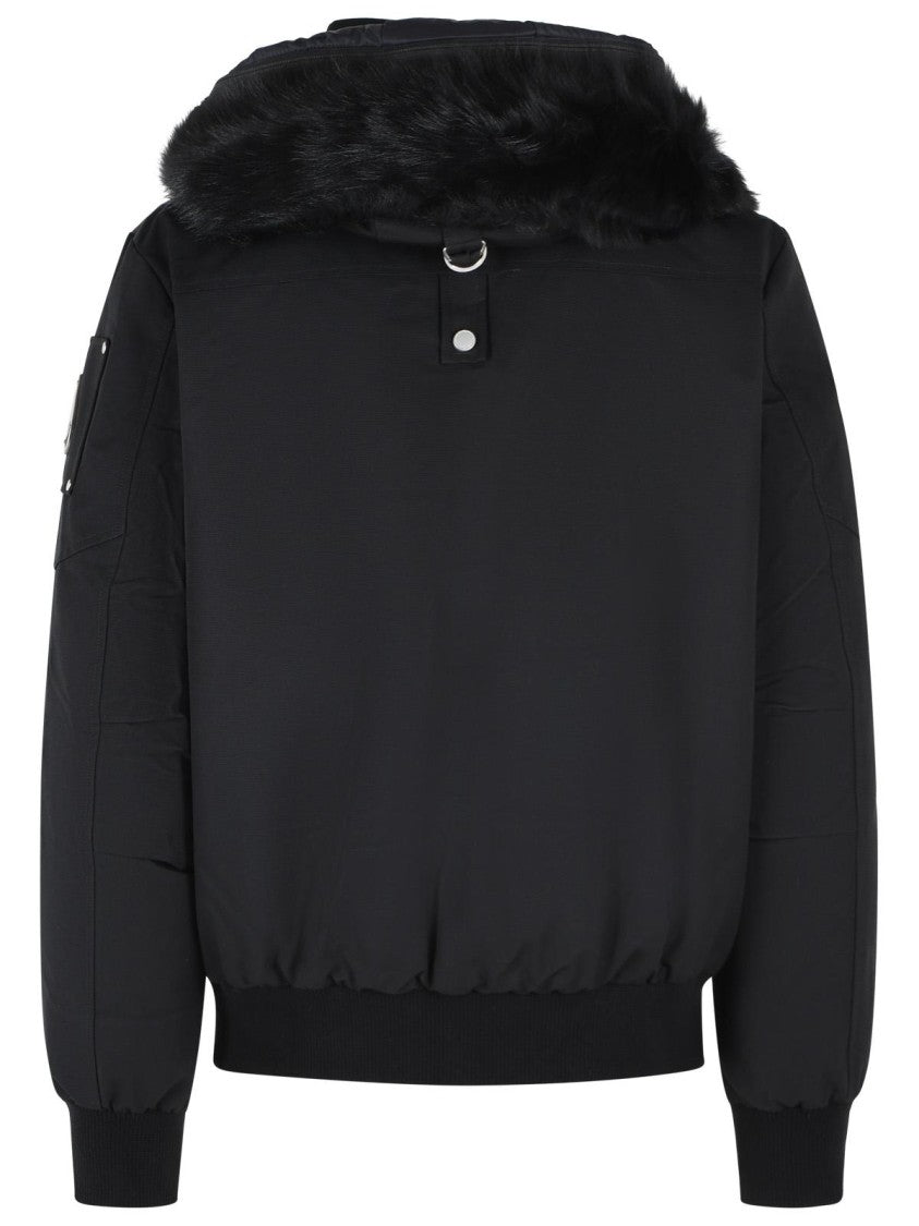 Moose Knuckles 'Original Ballistic' Black Cotton Blend Bomber Jacket