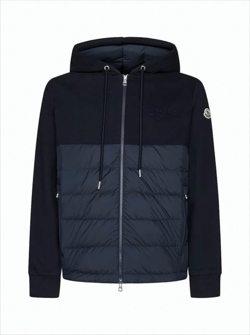 Moncler Quilted Padded Blue Jacket With Hood