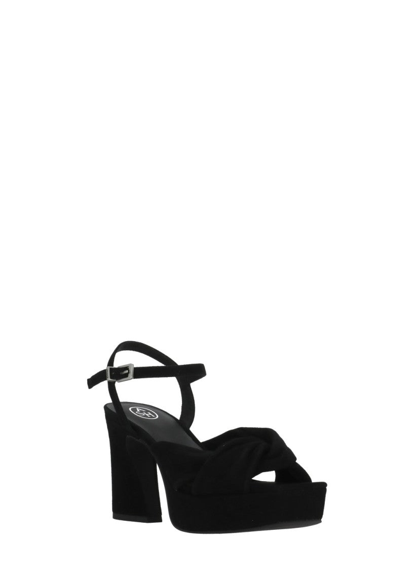 Ash Black Opus Braided Heeled Sandals