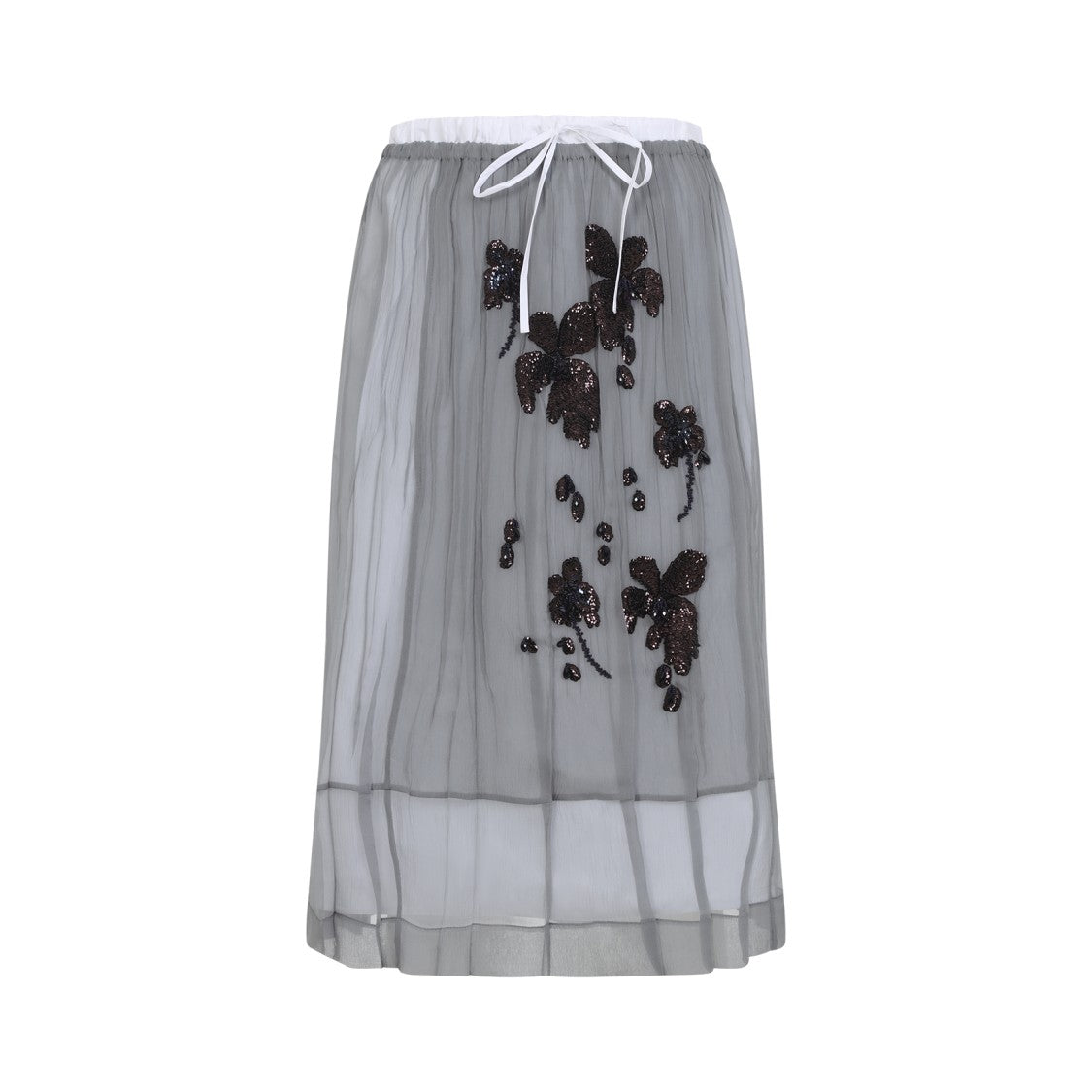 Prada Mid-Length Grey Silk Skirt