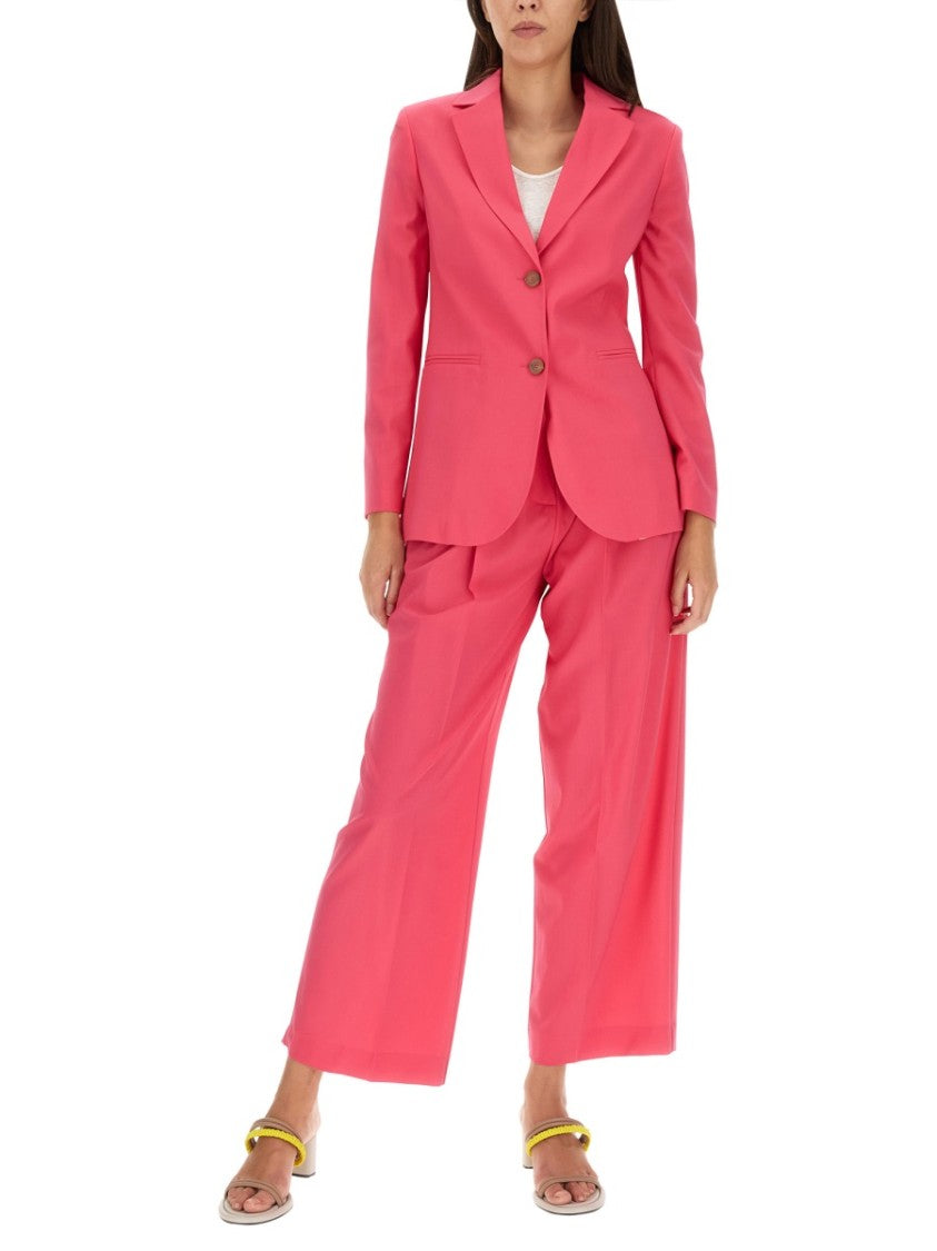 Alysi High-Waisted Wool Pants With Pleated Front