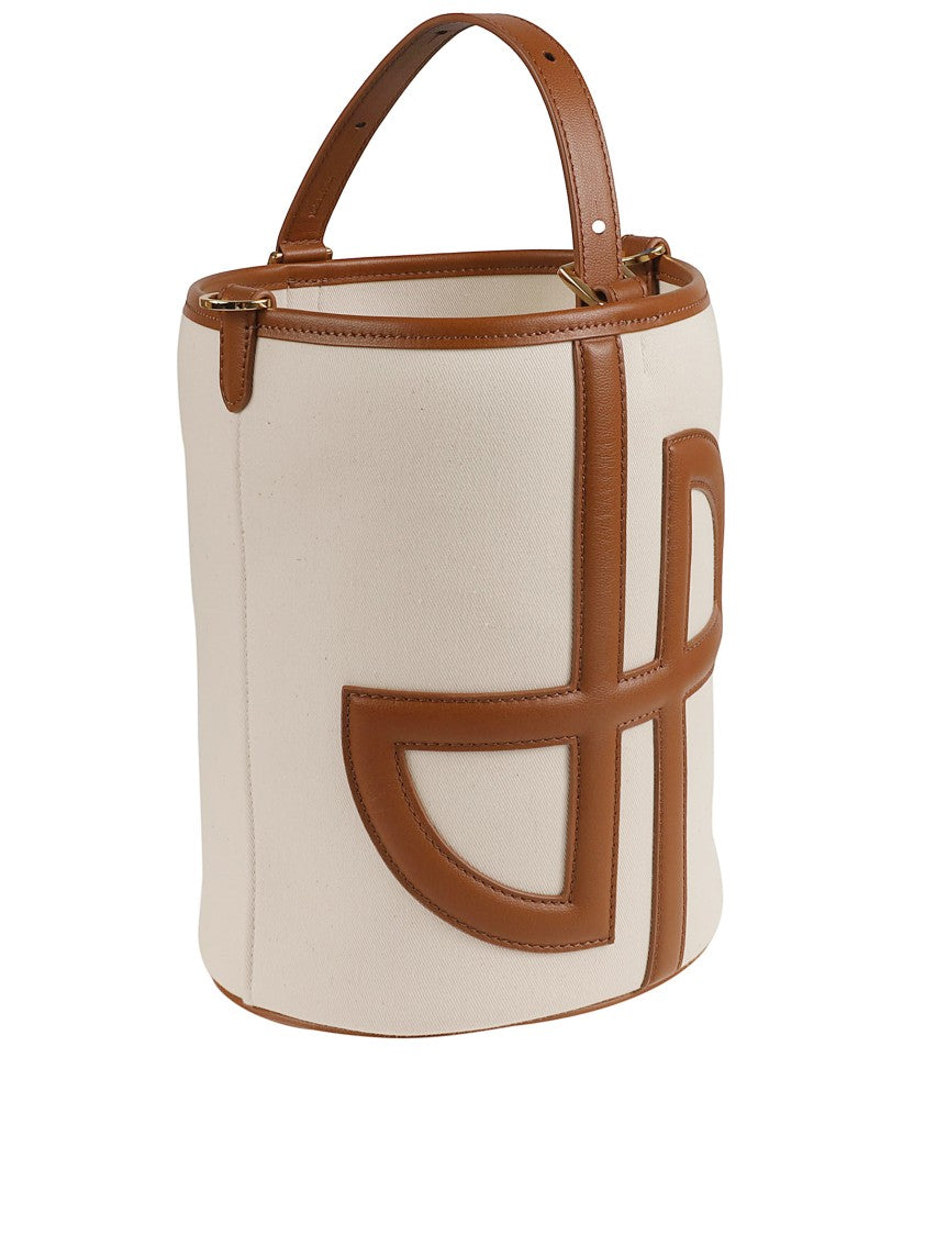 Patou Structured Light Beige Canvas Bag