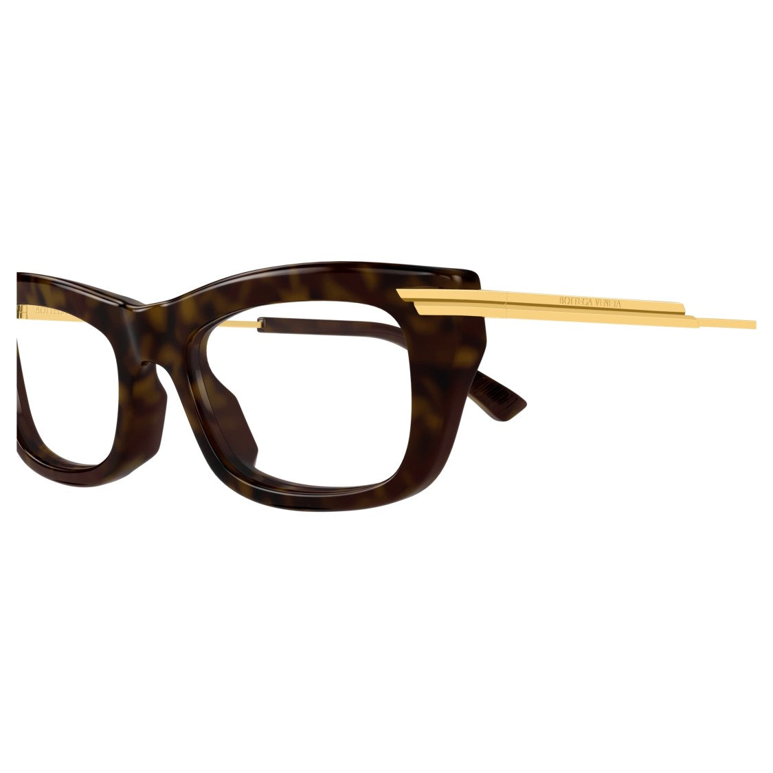 Bottega Veneta Bv1371o Bold Rectangular Tortoiseshell-Patterned Eyeglasses