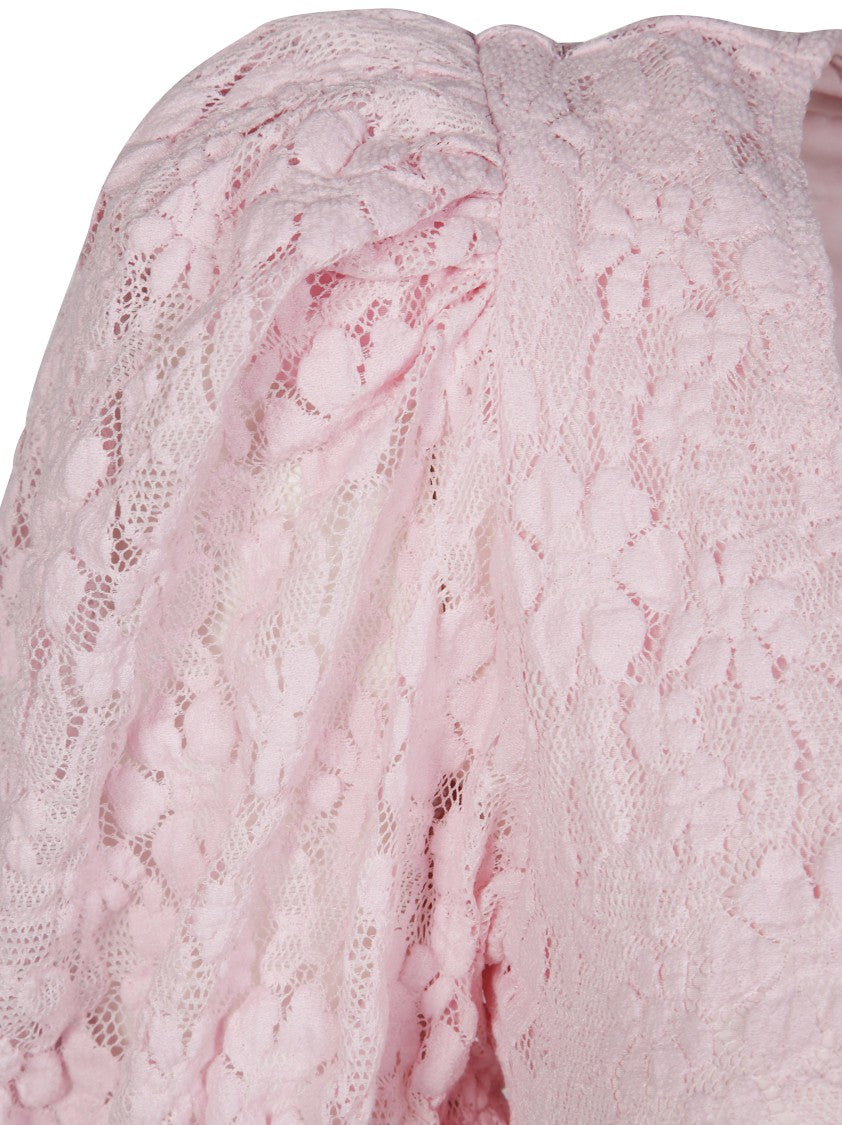 Rotate Lace Puff Sleeve Dress