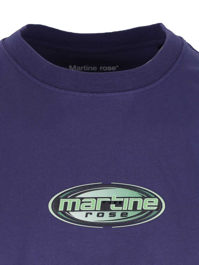 Martine Rose Purple Crew Neck Cotton T-Shirt