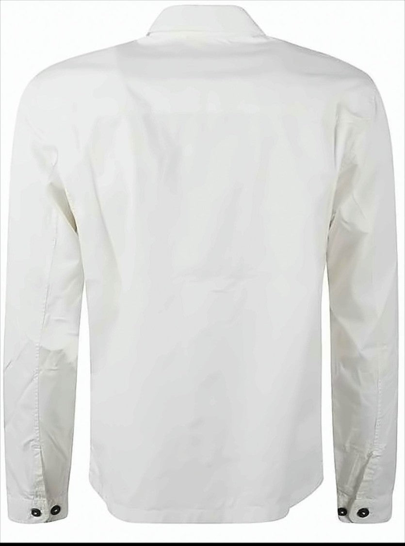 C.P. Company Long-Sleeve White Shirt With Classic Collar