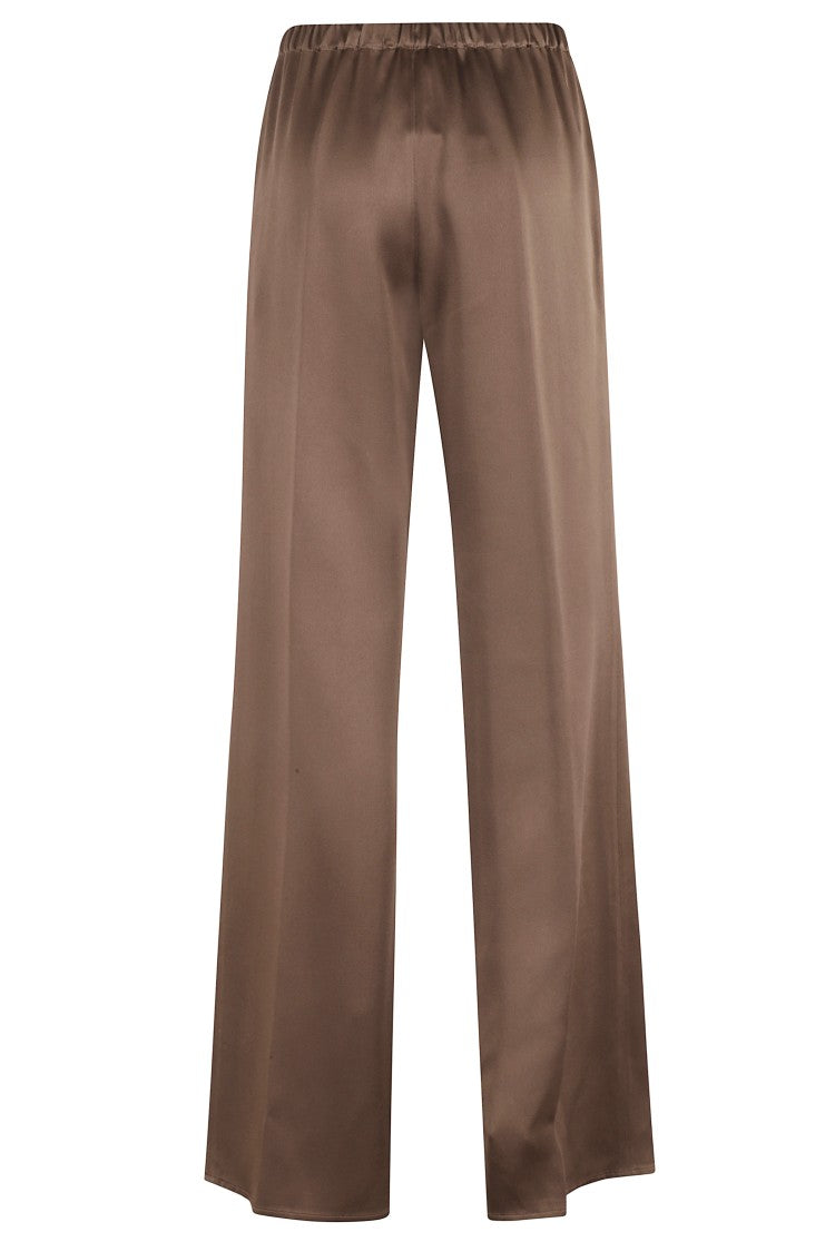 Antonelli Wide-Leg Brown Trousers With Elastic Waistband