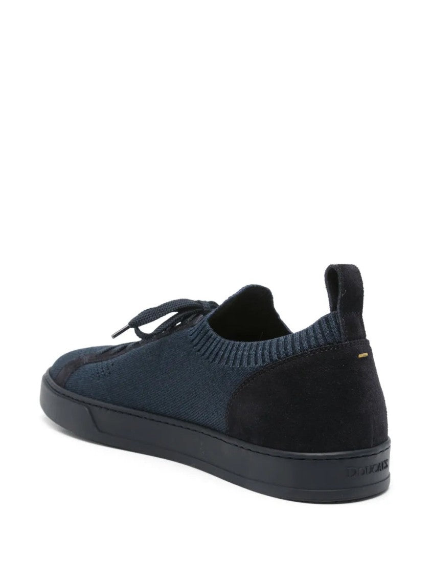 Doucal's Knitted Textile Sneakers With Suede Accents