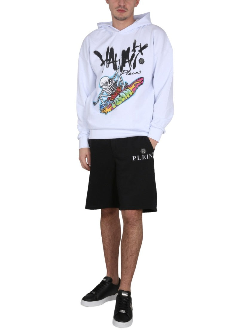 Philipp Plein Graphic Print Hoodie With Hooded Neckline