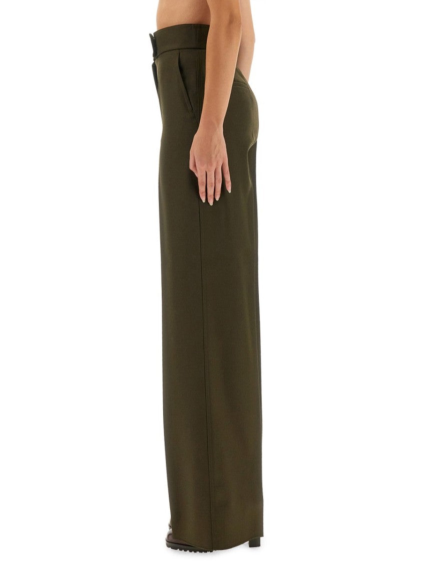 Max Mara Wide-Leg Tailored Pants With High Waist And Concealed Closure