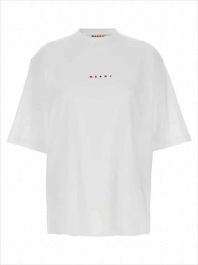 Marni Short-Sleeved Relaxed Fit T-Shirt With Centered Logo