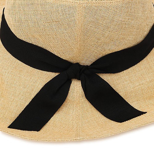 Kijima Takayuki Textured Paper Bucket Hat With Contrasting Ribbon Detail