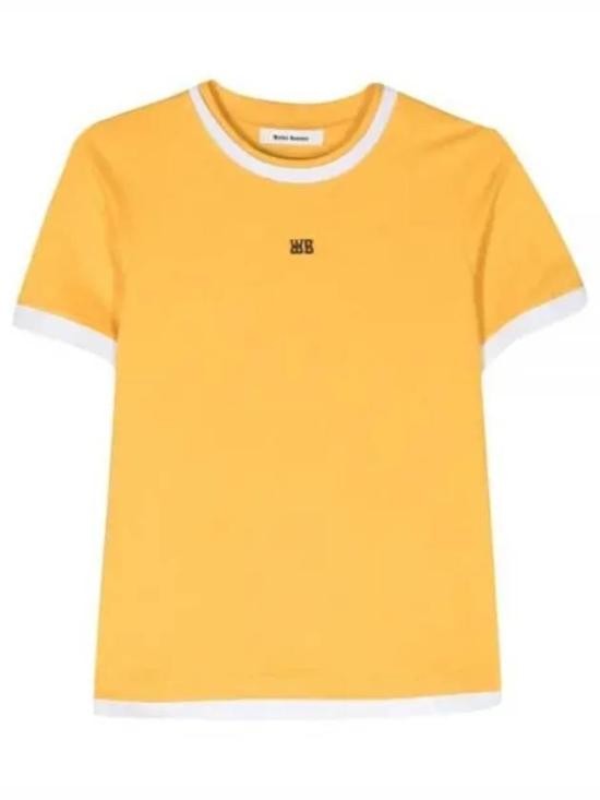 Wales Bonner Short-Sleeved T-Shirt With White Trim And Logo Detail